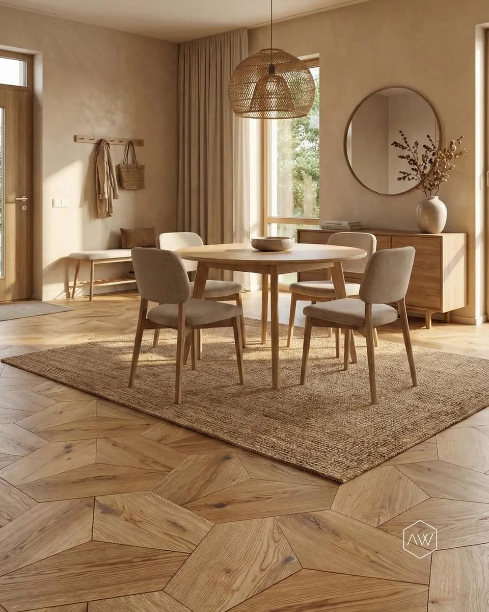 Hrastov parket Austriawood Pentagon H250, vizualizacija